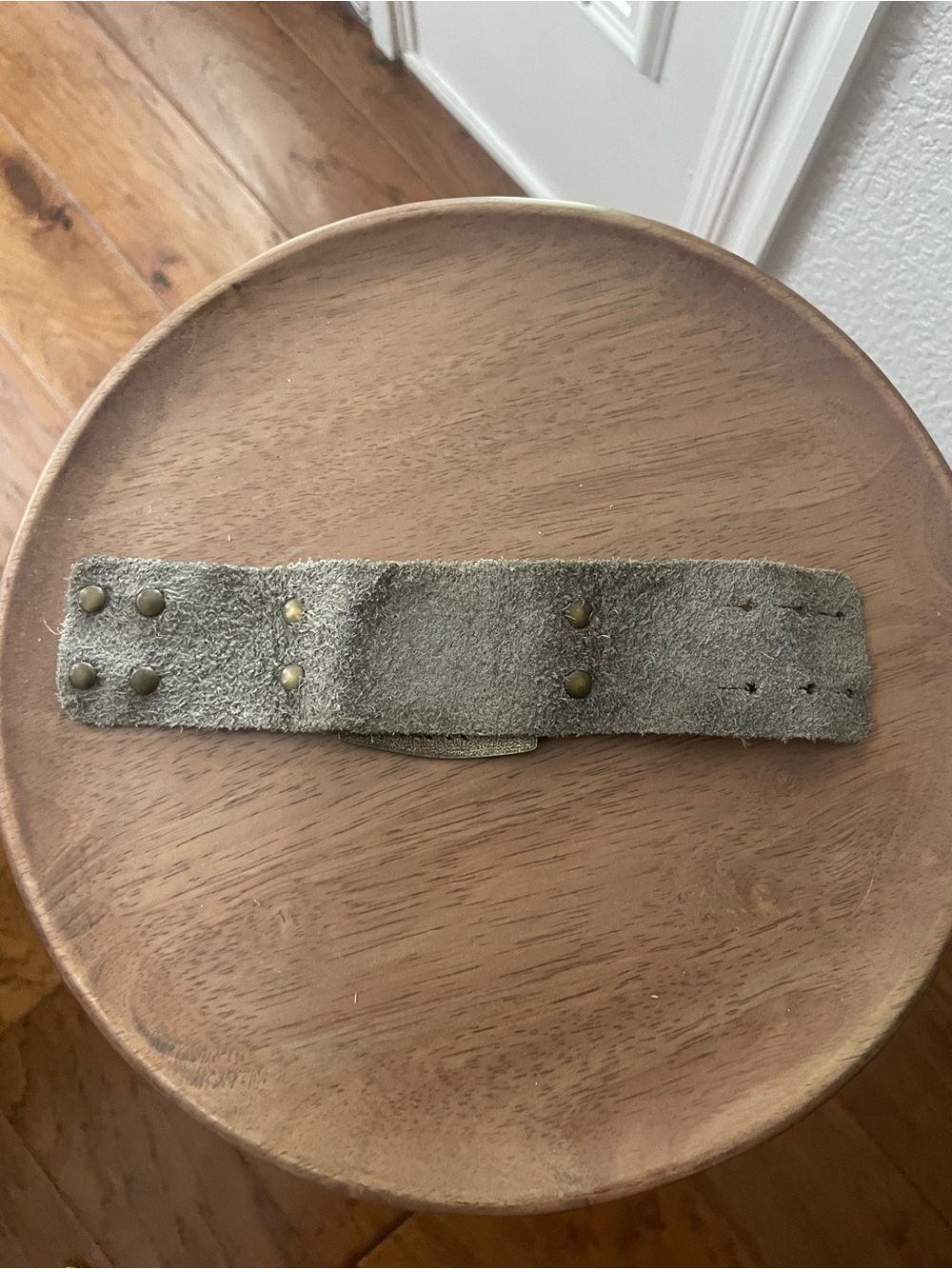 Inspirational Metallic Leather Bracelet with Brass Plate and Charms - Picture 8 of 8